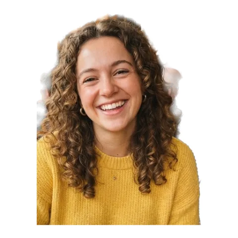 The woman from the photo as a cut-out sticker with a white outline
